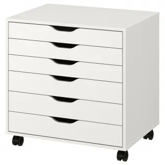IKEA ALEX Comoda cu rotile, alb, 67x66 cm