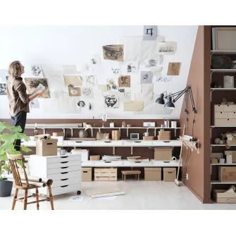 IKEA ALEX Comoda cu rotile, alb, 67x66 cm