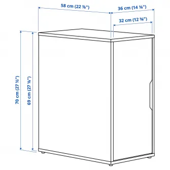 IKEA ALEX Unitate depozitare, alb, 36x70 cm