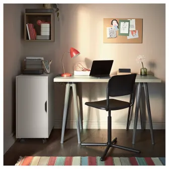 IKEA ALEX Unitate depozitare cu rotile, alb/negru, 36x76 cm
