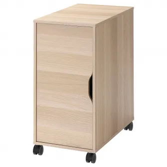 IKEA ALEX Unitate depozitare cu rotile, aspect stejar antichizat/negru, 36x76 cm
