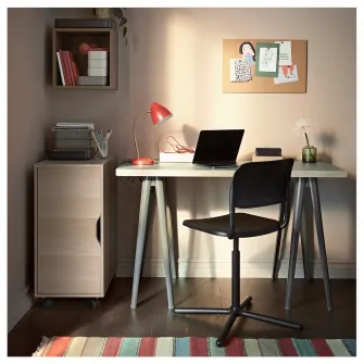 IKEA ALEX Unitate depozitare cu rotile, aspect stejar antichizat/negru, 36x76 cm