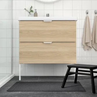 IKEA ALSTERN Covoras baie, gri inchis, 50x80 cm