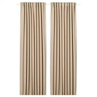 IKEA ANNAKAJSA Draperii semiopace, 2buc, bej/rjns, 145x300 cm