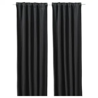 IKEA ANNAKAJSA Draperii semiopace, 2buc, antracit/rjns, 145x300 cm