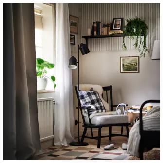 IKEA ANNAKAJSA Draperii semiopace, 2buc, antracit/rjns, 145x300 cm
