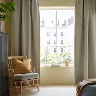 IKEA ANNAKAJSA Draperii semiopace, 2buc, gri/rjns, 145x300 cm