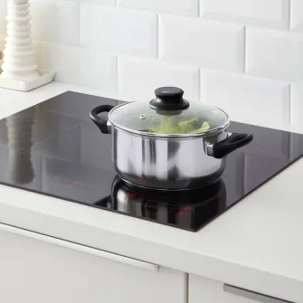 IKEA ANNONS Oala cu capac, sticla/inox, 2.8 l
