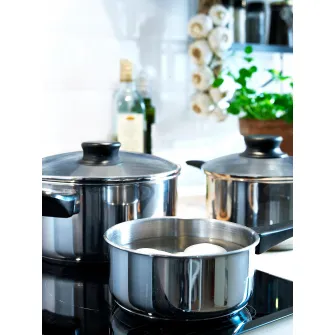 IKEA ANNONS Set vase 5 piese, sticla/inox