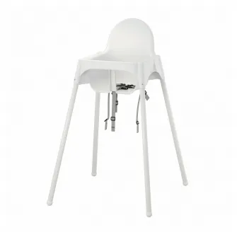 IKEA ANTILOP Scaun inalt+centura siguranta, alb/alb