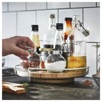 IKEA APTITLIG Platou rotativ, organizator bambus, 28 cm