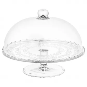 IKEA ARV BRÖLLOP Platou cu picior si capac, sticla transparenta, 29 cm