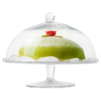 IKEA ARV BRÖLLOP Platou cu picior si capac, sticla transparenta, 29 cm
