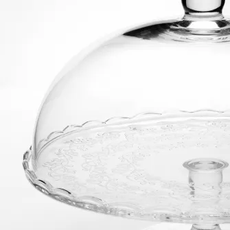IKEA ARV BRÖLLOP Platou cu picior si capac, sticla transparenta, 29 cm