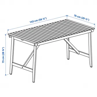 IKEA ASKHOLMEN Masa exterior, maro-i, 143x75 cm