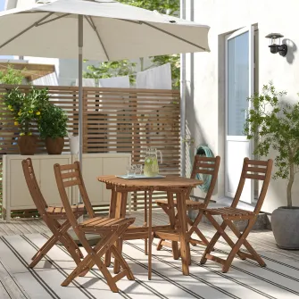 IKEA ASKHOLMEN Masa pliabila, exterior, maro-i