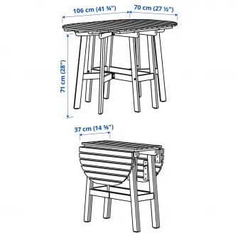 IKEA ASKHOLMEN Masa pliabila+4 scaune, exterior, pliabil maro-i