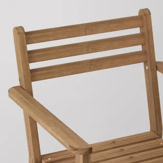 IKEA ASKHOLMEN Scaun cu brate, exterior, maro-i