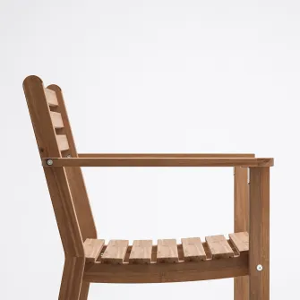 IKEA ASKHOLMEN Scaun cu brate, exterior, maro-i
