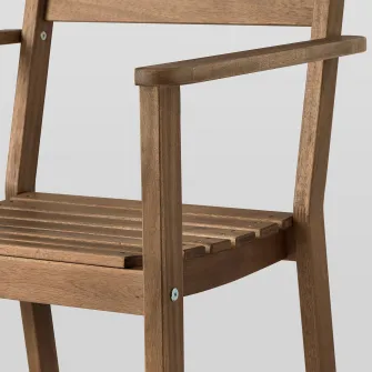 IKEA ASKHOLMEN Scaun cu brate, exterior, maro-i