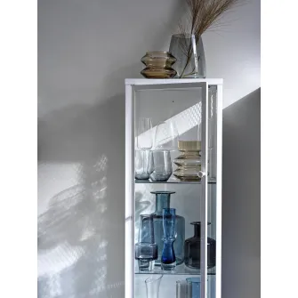 IKEA BAGGEBO Corp cu usa de sticla, metal/alb, 34x30x116 cm