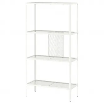 IKEA BAGGEBO Etajera, metal/alb, 60x25x116 cm