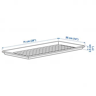 IKEA BAGGMUCK Tava incaltaminte, interior/exterior/gri, 71x35 cm