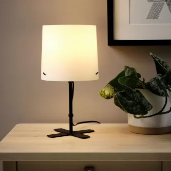 IKEA BARLAST Veioza, negru/alb, 31 cm