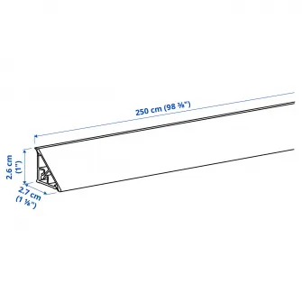 IKEA BASKETORP Banda finisaj perete, antracit/aluminiu
