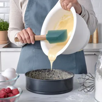 IKEA BÄCKRÖDING Spatula, set 2 bucati, lemn/gri inchis-verde