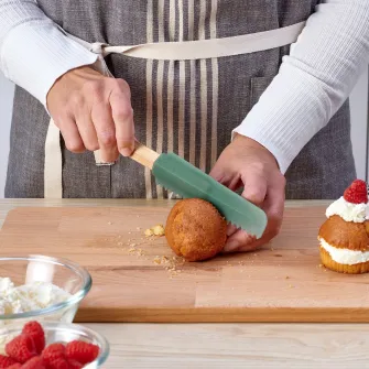 IKEA BÄCKRÖDING Spatula, set 3 bucati, lemn/gri inchis-verde