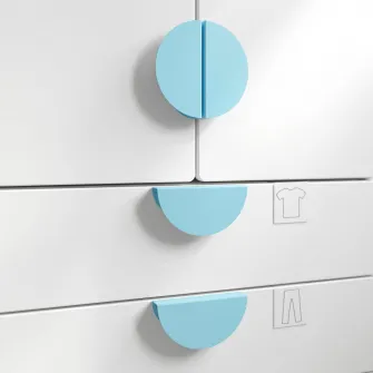 IKEA BEGRIPA Maner, bleu/semicerc, 130 mm
