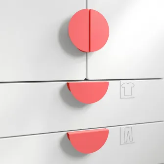 IKEA BEGRIPA Maner, rosu deschis/semicerc, 130 mm
