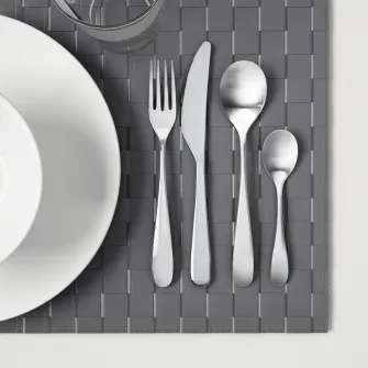 IKEA BEHAGFULL Set tacamuri, 24 piese, inox