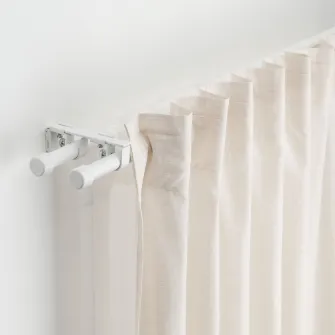 IKEA BEKRÄFTA Set bagheta dubla perdea, alb, 120-210 cm 19 mm