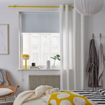 IKEA BEKRÄFTA Set bagheta perdea, galben, 120-210 cm 19 mm