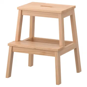 IKEA BEKVÄM Taburet 2 trepte, fag, 50 cm