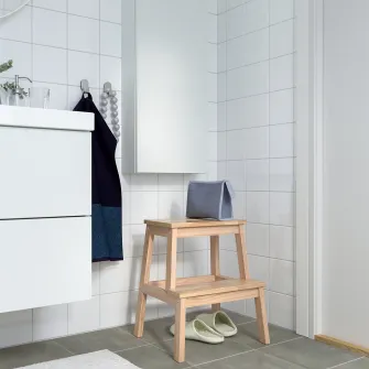IKEA BEKVÄM Taburet 2 trepte, fag, 50 cm