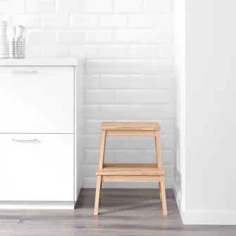 IKEA BEKVÄM Taburet 2 trepte, fag, 50 cm