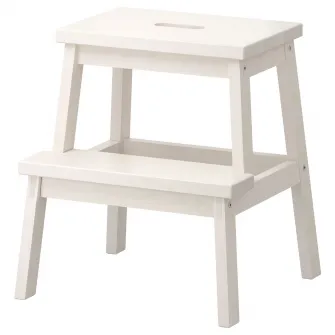 IKEA BEKVÄM Taburet 2 trepte, alb, 50 cm