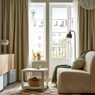 IKEA BENGTA Draperie opaca, 1 bucata, bej/rjns, 210x300 cm