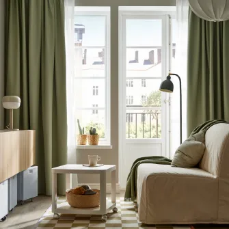 IKEA BENGTA Draperie opaca, 1 bucata, verde/rjns, 210x300 cm