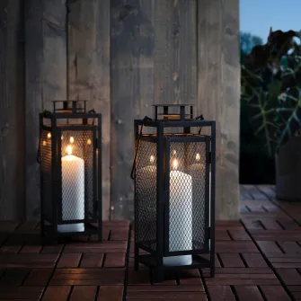IKEA BERGGRAN Felinar lumanare bloc, interior/exterior antracit, 34 cm