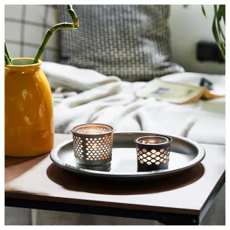 IKEA BERGGRAN Suport lumanare, antracit, 7 cm