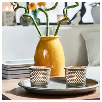 IKEA BERGGRAN Suport lumanare, gri, 9 cm