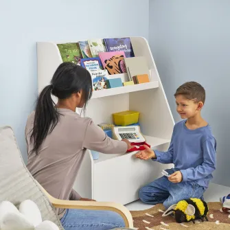 IKEA BERGIG Etajera carti cu depozitare, alb
