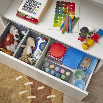 IKEA BERGIG Etajera carti cu depozitare, alb