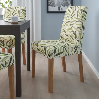 IKEA BERGMUND Scaun, aspect stejar/Fågelfors multicolor