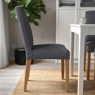 IKEA BERGMUND Scaun, aspect stejar/Gunnared gri mediu