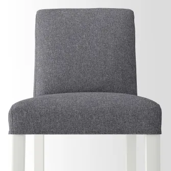 IKEA BERGMUND Scaun bar cu spatar, inaltimea blatului alb/Gunnared, gri mediu, 62 cm